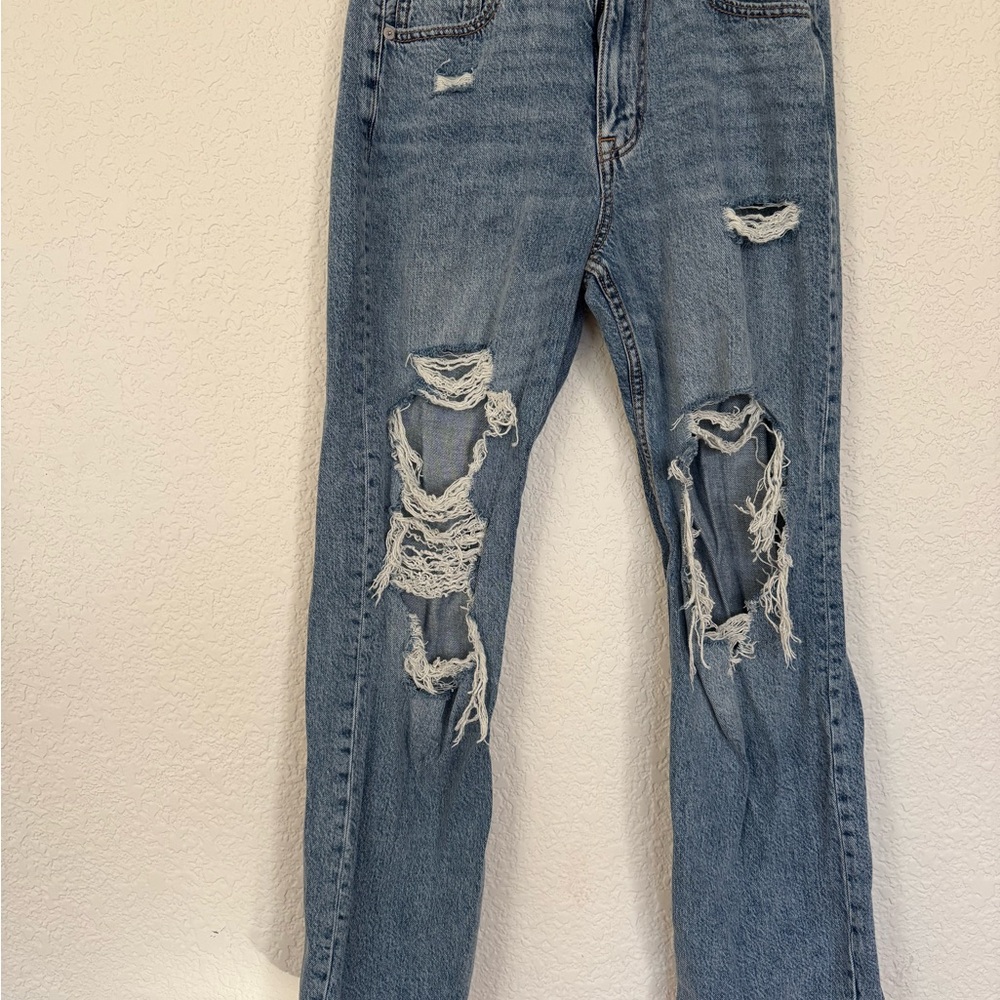 Aeropostale Blue‎ Denim - Distressed High Rise Baggy